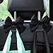 KHGUZ Car Seat Headrest Hook, 2PCS Cute Bow Knot Vehicle Seatback Hanging Storage Organizer, Seat Back Hanger for Purse Coat Umbrella, Universal Automotive Interior Decor Accessories (Black)