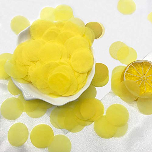 Tissue Paper Confetti 5000 Pieces 1 inch Yellow Confetti Dots for Wedding Baby Shower Birthday Party Table Decoration - Thumbnail 5