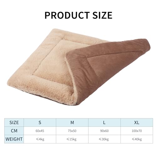 Vejaoo Hundebett Hundematte Weiche und warme Matte Hundekissen für Hunde und Katzen Sofa für Heimtiere XZ014 (Wick Khaki, XL (100X70CM))