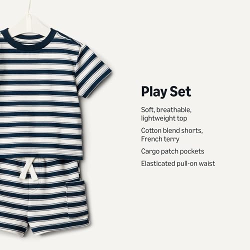 Image of Amazon Essentials x Sofia Grainge Babies, Toddlers, and Boys' T-Shirt and Short Play Set, Multipacks