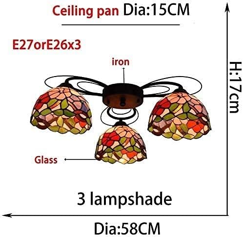 FSunKoFu Tiffany kroonluchter lamp tiffany 3 multi-head plafond lamp lamp ochtend glorie patroon gekleurd glas woonkamer slaapkamer plafondlamp photo 3