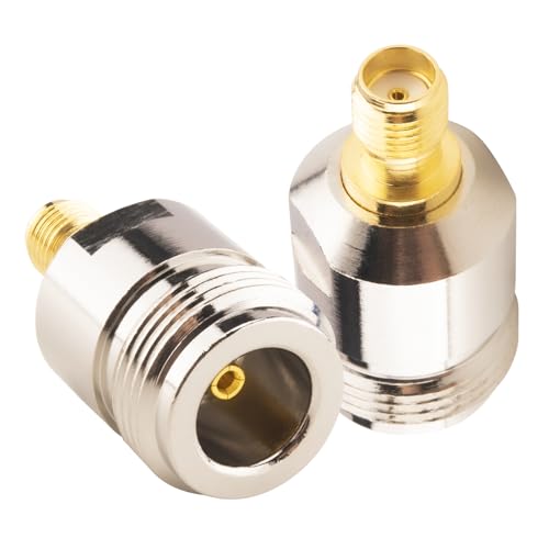 2PCS Adaptador SMA Hembra a N Hembra Coaxial RF miniatura 6
