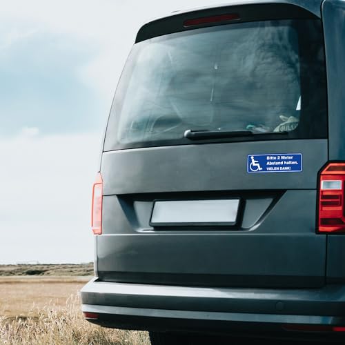 Bitte 2 Meter Abstand halten I Aufkleber für Rollstuhl-Fahrer wetterfest 20 cm I hin081