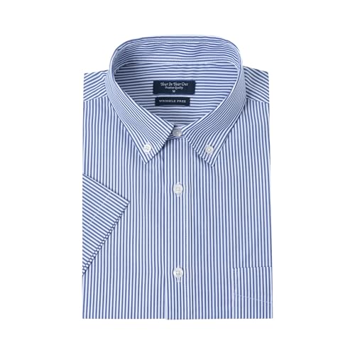 Year In Year Out Wrinkle Free Dress Shirts for Men Regular Fit Short Sleeve Button Down Shirts Business Casual Shirts