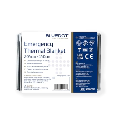 Blue Dot Emergency Thermal Blanket 204cm x 140cm (Each)