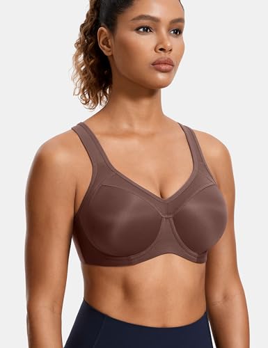 Image of SYROKAN Women's Full Support High Impact Racerback Lightly Lined Underwire Sports Bra
