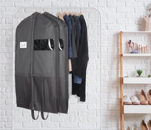 Habrur Clothes Cover 2pcs Garment Bag with Zippered Dress Bag Suit Bags for Shirts Dresses Coats Suit Bags4