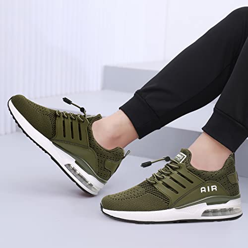 Finotar Men Running Shoes Lightweight Breathable Fashion Sneakers Air Mens Walking Shoes Tennis Jogging Gym Travel Outdoor Sports Shoes Green 10.5 #TOP6