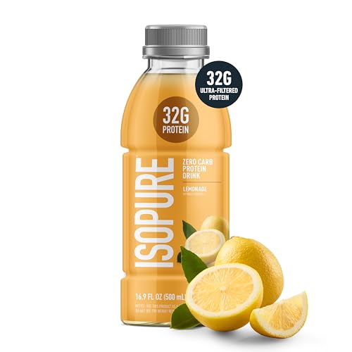 Image of Isopure Zero Carb 32g Clear Protein Ready-to-Drink, Whey Protein Isolate, Lemonade, 12 Pack (Packaging May Vary)