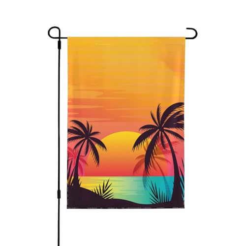 Axxitude Palm Tree Garden Flags 12x18 Double Sided,Summer Sunset Small Yard Flag for Farmhouse Front...