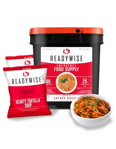 ReadyWise, 60 Servings, Lunch & Dinner, 13 Different Recipies, Grab & Go, Freeze Dried, Up To 25 Years Shelf Life, Emergency Food, 7 Days Food For 1 Person