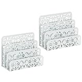 EasyPAG Mail Sorter 3 Upright Desktop Letter Holder Set 2, White