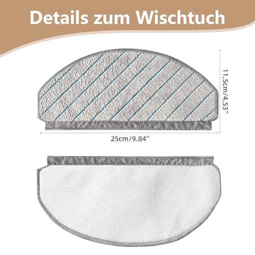 Yivy 26 Stück Zubehör Set für Ecovacs DEEBOT X1 Plus Staubsauger, X1+ Ersatzteile: 2 Hauptbürste,8 Seitenbürsten,4 HEPA-Filter, 4 wischpads, 6 Staubsaugerbeutel,1 Putztuch…