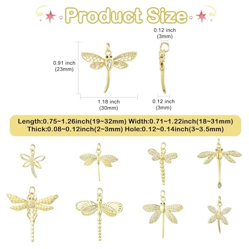 Breloque libellule plaqué or inoxydable pour éviter les bijoux ternes - 2