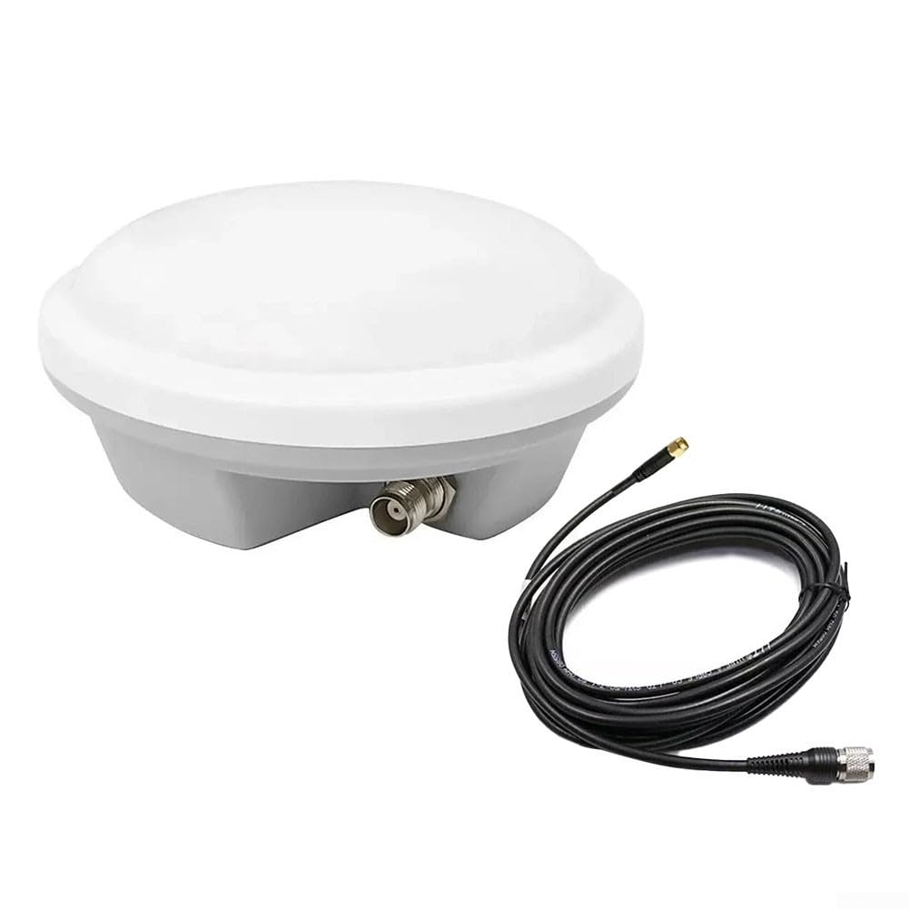 GNSS Antenne de mesure | AG-35H pleine fréquence pour GPS Glonass pour Galileo BDS | Antenne récepteur haute précision avec base magnétique, blanc (TNC-SMA)