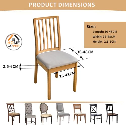 HOMECOVER Esszimmerstuhl Sitzbezüge 2er Set Wasserdicht Stuhlbezug, PU Leather Stuhlbezug Sitzfläche Abnehmbar Stretch Esszimmerstuhl… – Ansicht 5