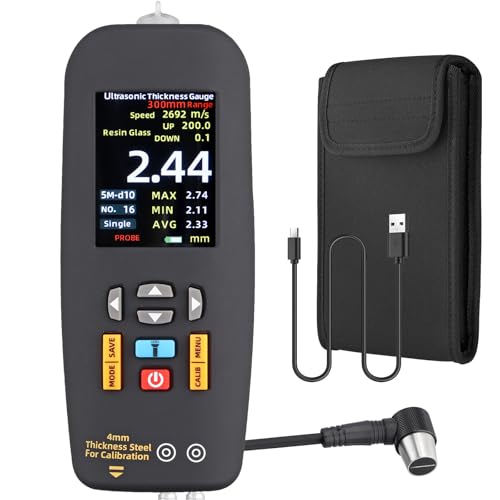 ALLmeter Ultrasonic Thickness Gauge - High-Precision Industrial Thickness Meter for Steel,Metal,Plastic,Glass | 0.039 to 11.81 inches | 2.8