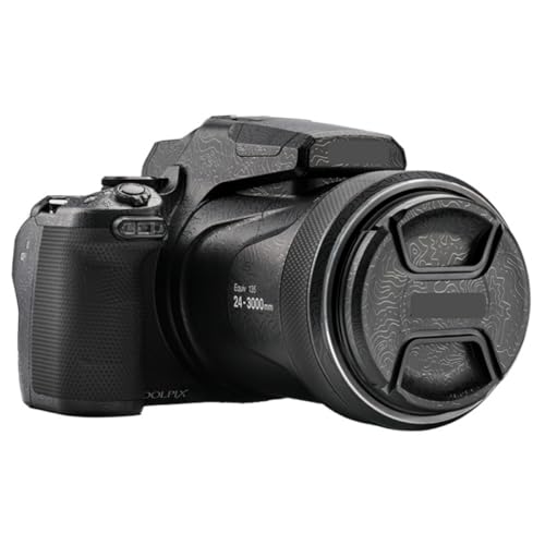 COOLPIX P1100 ���h�~�J�����X�L�����b�v�X�e�b�J�[ �r�j�[���ی�t�B���� �{�f�B�v���e�N�^�[ �R�[�g�f�J�[���J�o�[ �ɓK������Nikon COOLPIX P1100�p(�֊s�u���b�N)