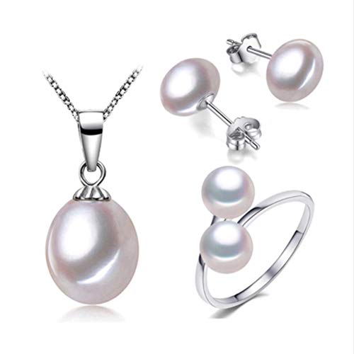 Preisvergleich Produktbild TreasureBay Damen-Schmuckset Halskette Ohrringe Ring 925 Sterling Silber