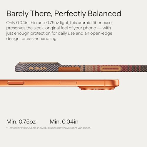 Image of pitaka for iPhone 17 Pro Max Case 6.9 inch, Caseless Feeling, Aramid, Sunset
