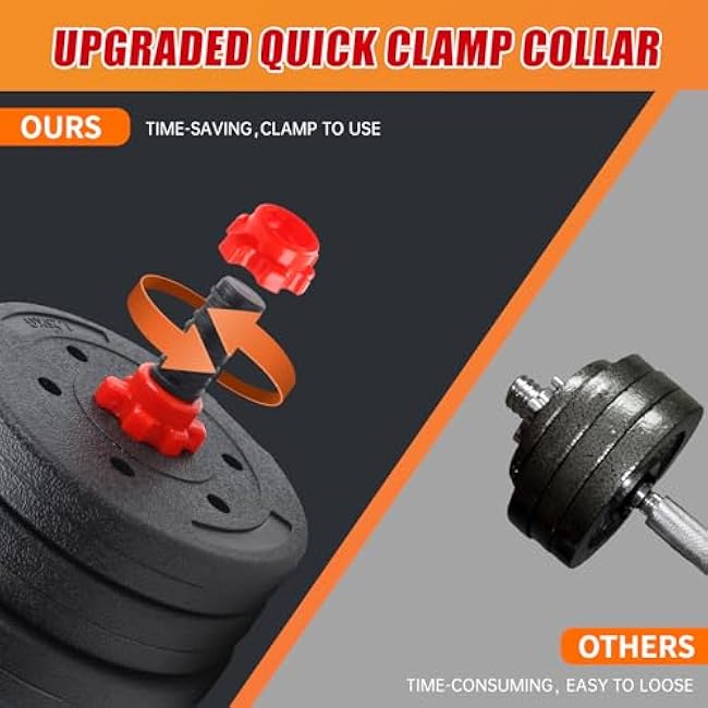 Adjustable Weights Dumbbells Set, 40lbs Free Weights with Connector, Convertible Dumbbell Barbell Push-up Stand Set, 3 in 1 Home Gym Fitness Weight Set for Men and Women