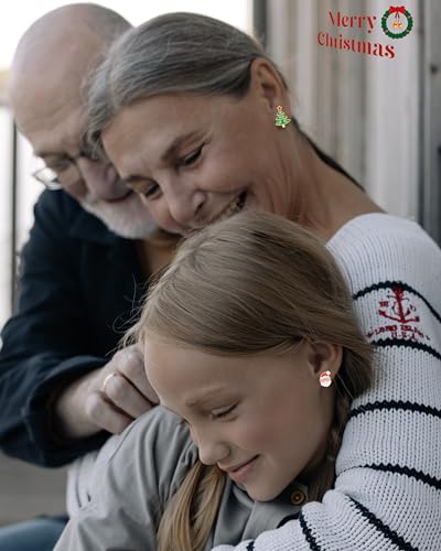 12 Pairs Hypoallergenic Christmas Thanksgiving Earrings Set for Girls Women Fall Pumpkin Maple Leaf Earrings Winter Snowflake Christmas Tree Cake Bow Penguin Gnome Earrings Stud Holiday Jewelry Gifts3