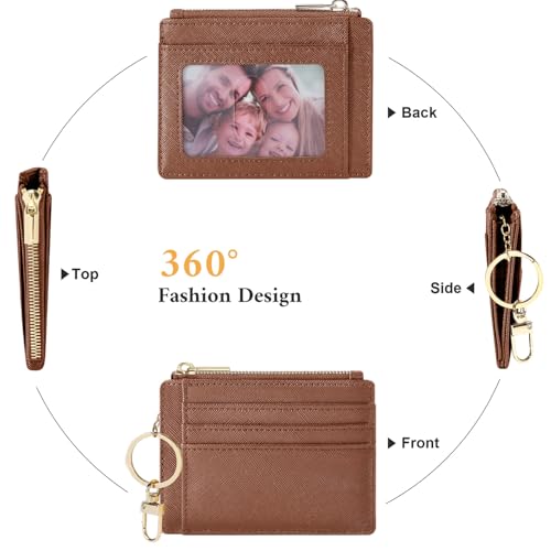 Image of Sodsay Card Case Slim Front Pocket Wallet for Women Credit Card Holder with Keychain | Slim, Front Pocket, Credit Card Holder, with Keychain