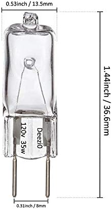 Deezio Xenon G8 35w 120v Bulb 120V T4 Light Bulbs 190Lumen G8 Base 120 Volt JCD Type, Pack of 10 image 5