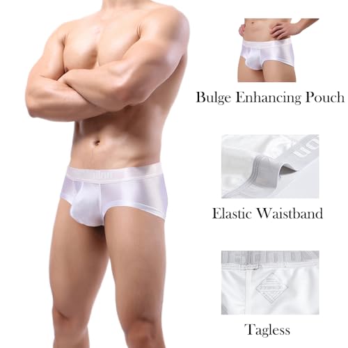 ZONBAILON Mens Sexy Ice Silk Boxer Briefs Underwear Low Rise Bulge Enhancing Pouch Trunks Pack M L XL 2XL 3XL4