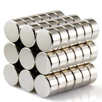 wotoy 15 Stück 10 x 5 mm dekorative Kühlschrankmagnete kleine runde Scheibenmagnete zum Basteln Premium gebürstetes Nickel winzige Kühlschrankmagnete Büromagnete Whiteboard-Magnete Cover