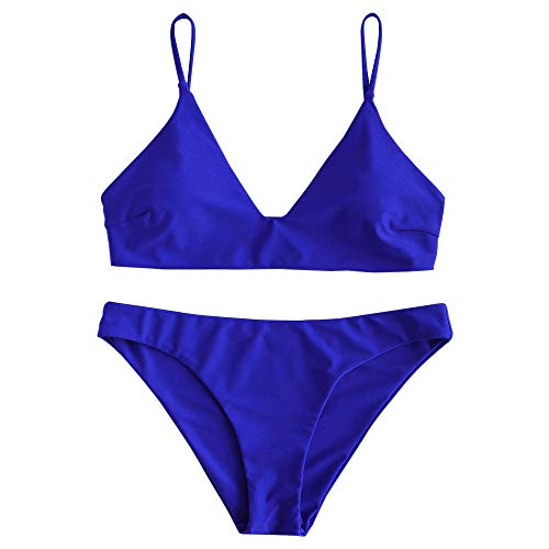 ZAFUL Gepolsterte Bikini Set, Push Up Badeanzug mit tropischem Blattmuster...