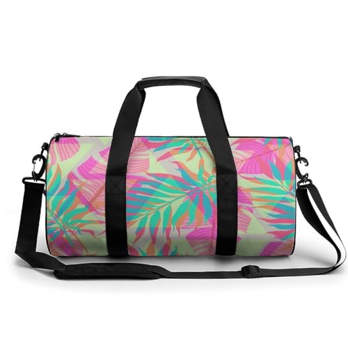 Sac de sport gym feuille rose et sac de voyage week-end duffel bag de 45cm