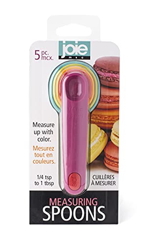 Image of Joie Measuring Spoons, Assorted Colors, Imperial and Metric Measurements, 5-Piece Set