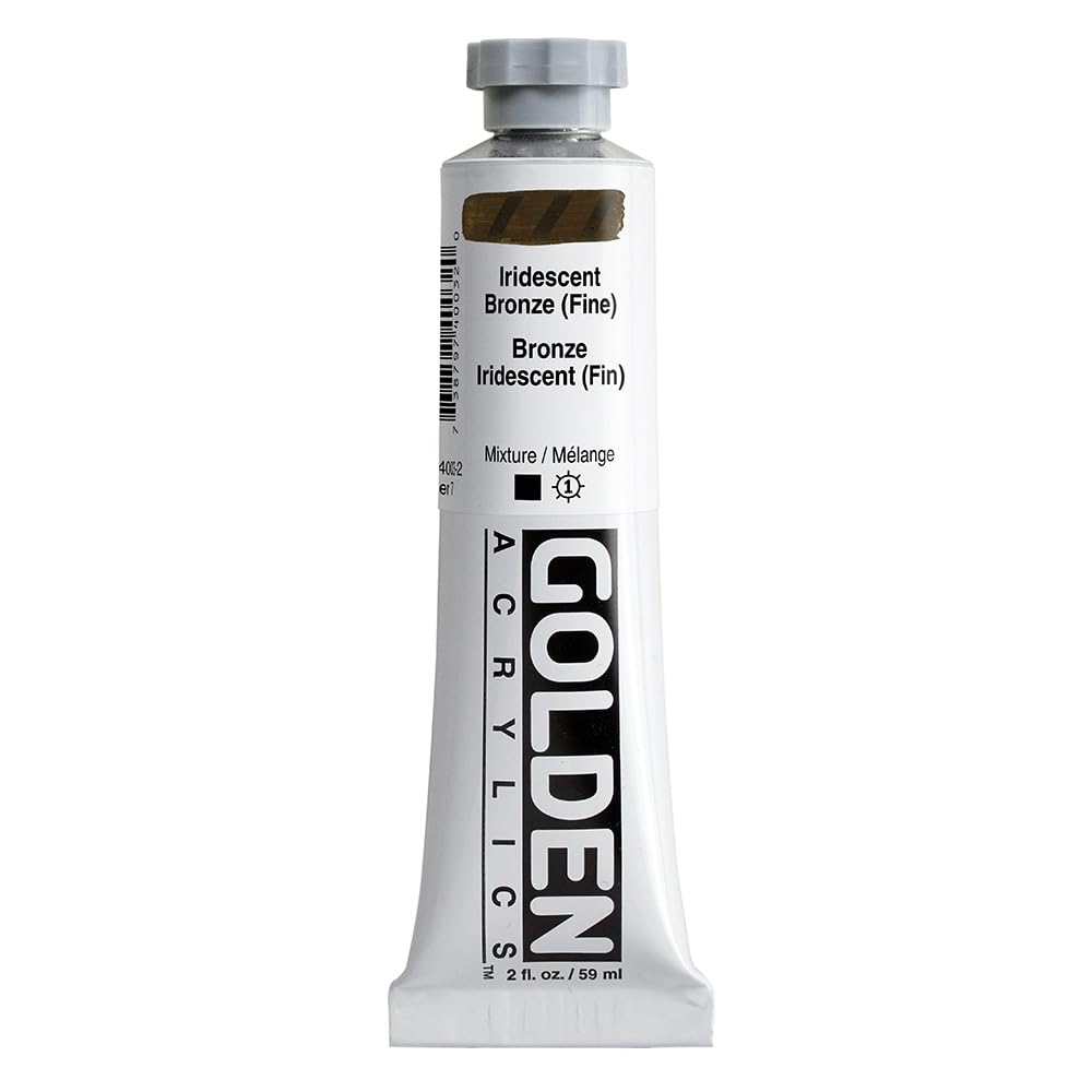 Heavy Body Acrylics by GOLDEN, Iridescent Bronze (Fine), 2 fl. oz. Tube, Professional Acrylic Paint, Opaque