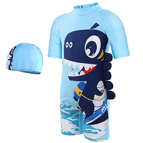 Protection Solaire 50 BONVERANO Maillot De Bain Bébé Garçon UV 50 - Combinaison Anti-UV Avec Capuche Et Fermeture Éclair Maillot Rashguard Bébé