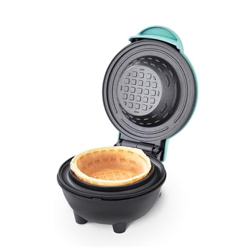 DASH Mini Waffle Bowl Maker for Breakfast, Burrito Bowls, Ice Cream and Other Sweet Deserts, Recipe Guide Included - Aqua