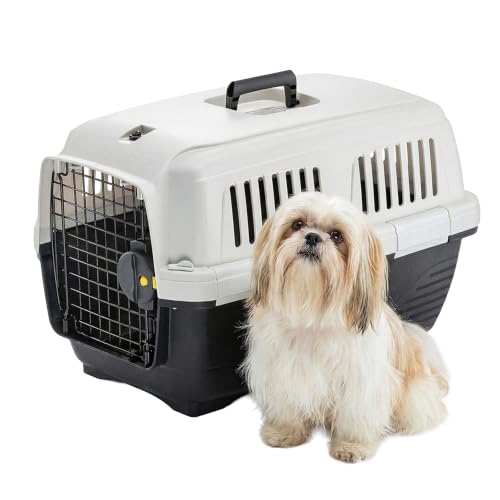 Ferplast Trasportino Gatto CLIPPER 2, Omologato IATA, Trasportino per Cani e Gatti di Piccola Taglia Max 8 Kg, 57x37xh36 cm, Porta in Acciaio, Chiusura Sicura