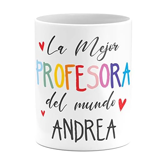 PROMO SHOP Tazas personalizadas para profesores · Original taza con diseño único y personalizada con nombre · Ideales para regalar a tu profesor favorito· 350ml (La mejor profesora del mundo)