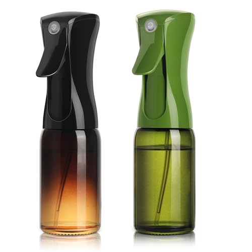 Mistifi Premium Oil Sprayer, Olive Oil Sprayer – Dark Glass Bottle for Cooking, Air Fryer & Salad – Fine Mist, Easy Press – Abyss and Green Set of 2