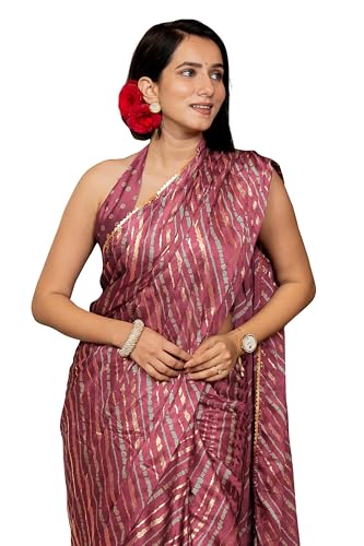 Image of MIRCHI FASHION Saree for Woman Chiffon Colorblock with Foil Work | Shimmer Festive Women's Sari for Wedding Functions and Ceremonies