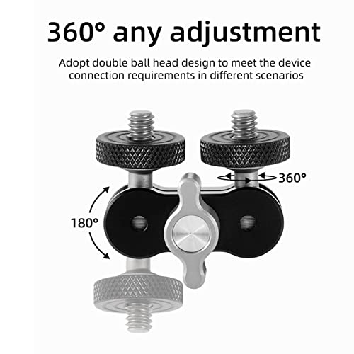 Soporte adaptador de brazo de aleación de aluminio de interfaz de 1/4 para jaula de cámara, accesorios de estudio de fotografía, soporte de cámara con abrazadera adaptadora antirrotación, cabezales de - imagen 7