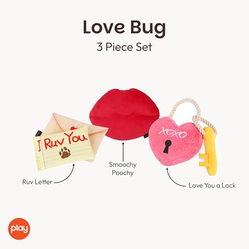 Juguetes Mordedores de Peluche Love Bug para Perros (3 piezas) miniatura 2