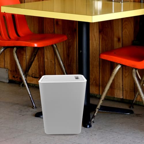 Caneca de basura rectangular gris 15 L miniatura 7