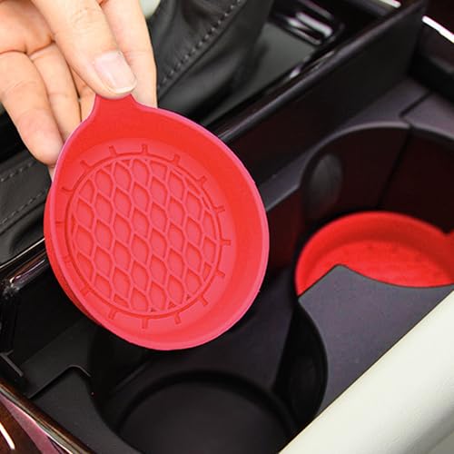 4PCS Portavasos para carro de silicona antideslizante rojo miniatura 4