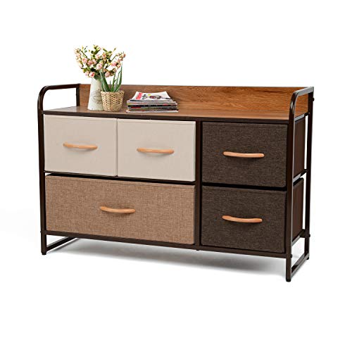 YOUNIS Dresser Storage Drawers Tower, 5 Drawers Storage Chests of Drawers Organizer Closet