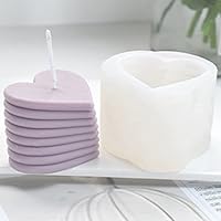 Vista 3 de 3 paquetes de moldes de vela en forma de corazón para bricolaje 3D de silicona para hacer velas de molde para hornear, molde de vela de jabón, molde