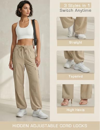 Image of Women's Cargo Pants 28 inch /30 inch Lightweight Quick Dry Casual Travel Pant Streetwear for Work Hiking Outdoor with 8 Pockets