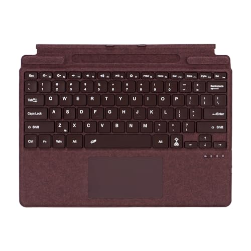 Zoof Keyboard for Microsoft Surface Pro 11 / Pro 10 / Pro 9 / Pro 8 / Pro X, 13 inch, Detachable Bluetooch Type Cover with Touchpad, 11-Color Backlit & Pen Holder (Wine)