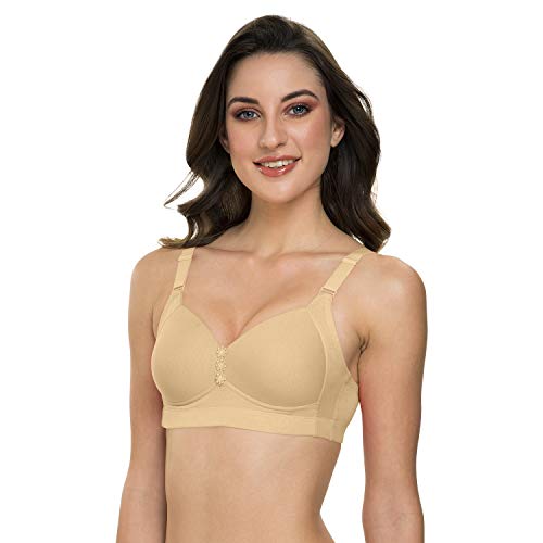 Image of Tweens Lite Wite - Minimiser Medium Padded Cotton Lycra Bra (Plus Size) - Triple Hook - Full Coverage - Wirefree - Seamless T-Shirt Bra