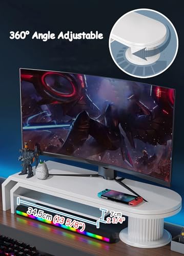 Support de moniteur d'angle réglable avec double étagère de rangement - 5